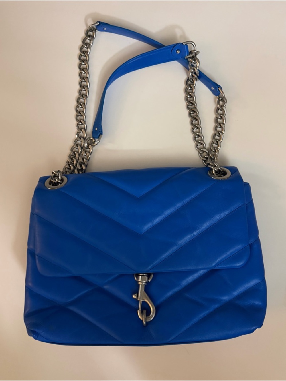 Quinn Quilted Shoulder Bag in Cobalt Blue